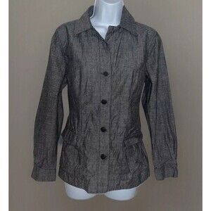 Byron Lars (Medium) Gray Button-Up Collared Shirt Cotton Business Teacher